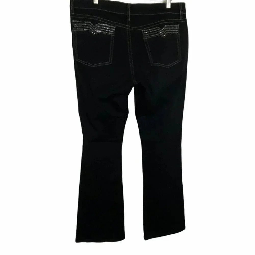 WHBM BLANC 12R black jeans w/‎ sequined pockets